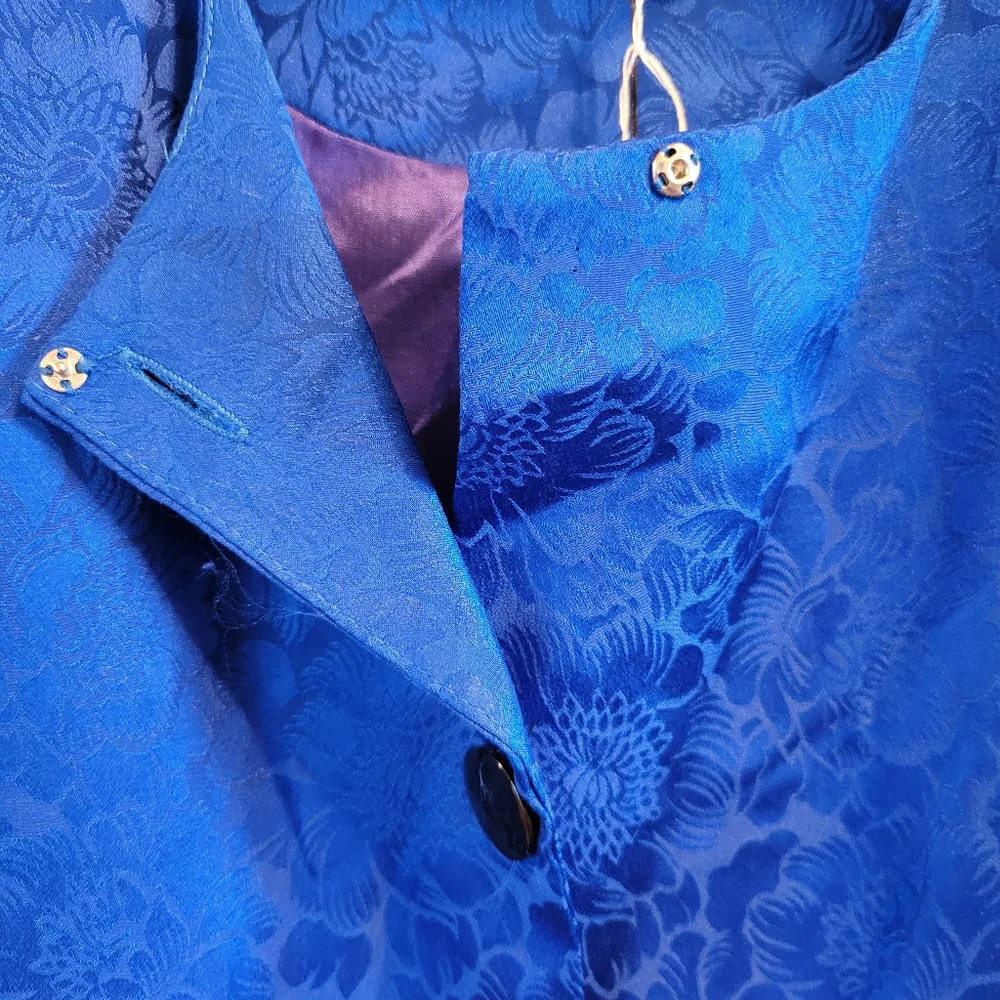 Vintage Adrianna Papell Peplum Silk Blouse - Picture 4 of 8